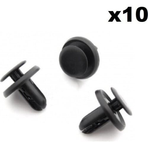 10x For Mitsubishi 6mm Plastic Trim Clips Bumpers, Grille, Wing Liner & Splashguards