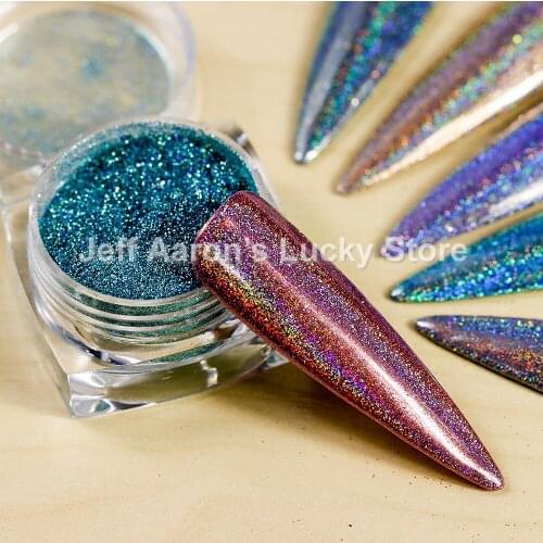1 Pot Holographic Nail Powder Nail Art Holo Acrylic Glitter Shimmer Dust Chrome Pigment DIY Manicure Nails Accessories Design