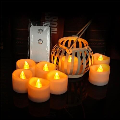 12Pcs Remote Control Electronic LED Candle Light Flameless Dancing LED Swing Tea lights For Christmas Wedding Holiday Decoration