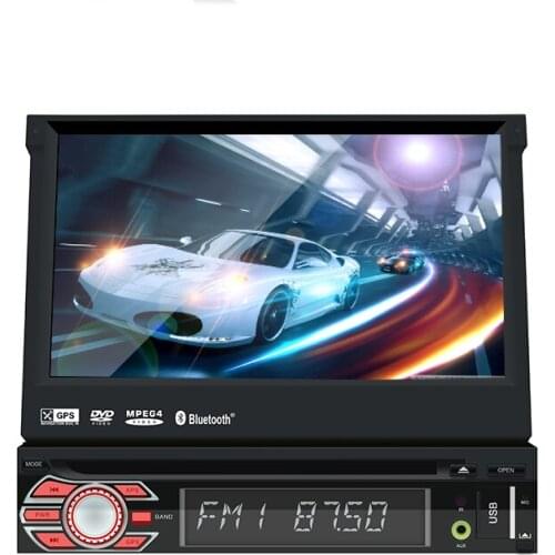 Single 1din 7inch touchscreen Car GPS FM Radio Stereo head unit Media Player BT USB SD RDS SWC MIC
