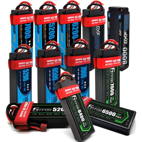 DXF 2PCS Lipo Battery 2S 7.4V 8000Mah 7000Mah 6500Mah 5200Mah 110C 60C 50C HardCase For RC 1/10 Buggy Truggy Car Truck Drone