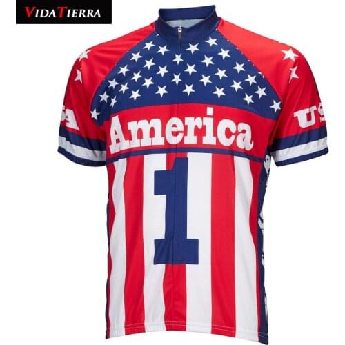 2019 cycling jersey United States America flag bike wear tops national team VIDATIERRA bike jersey classic Summer cool Colorfu