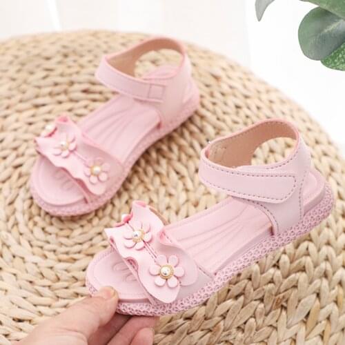 2021 Summer Childrens Baby Girl Lace Pearl Soft Sole Princess Shoes Wearable Anti-slip Shoes Casual Sandals ботинки and весна