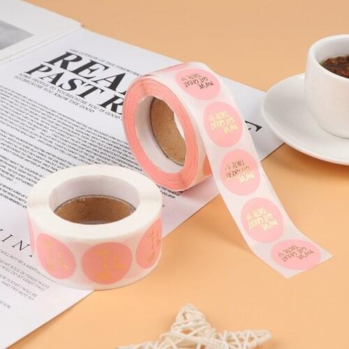 500pcs Fashion Design Pink Stationery Sticker Thank You For Your Order Sticker Local Small Handmade Sticker Kraft Labels Sticker