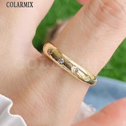 8 Piece Mix shape Zircon rings Mix color zircon rings accessories Gold color jewels rings women party ring Zircon rings 51724