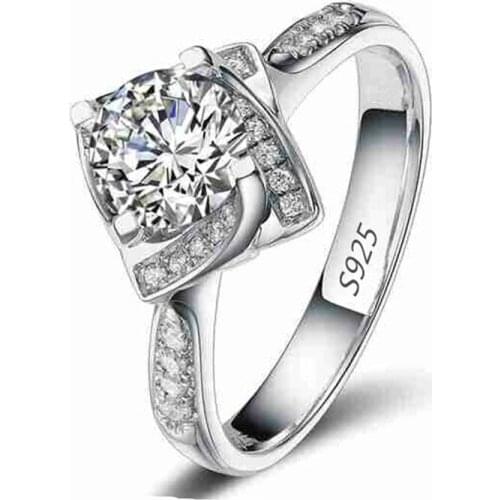 925 Sterling Silver Wedding Engagement Rings For Woman Fashion Bands Jewelry Cubic Zircon Crytal Finger Ring Bijoux Bague