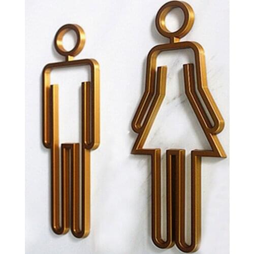 Acrylic Toilet Symbol Adhesive Backed Bathroom Toilet Door Sign for Hotel,Office,Home,Restaurant ATS001