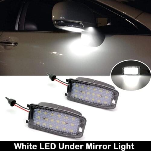 2Pcs For Land Rover LR2 LR3 LR4 Freelander 2 Range Rover L322 High Brightness White LED Side Under Mirror Lamp Puddle Light