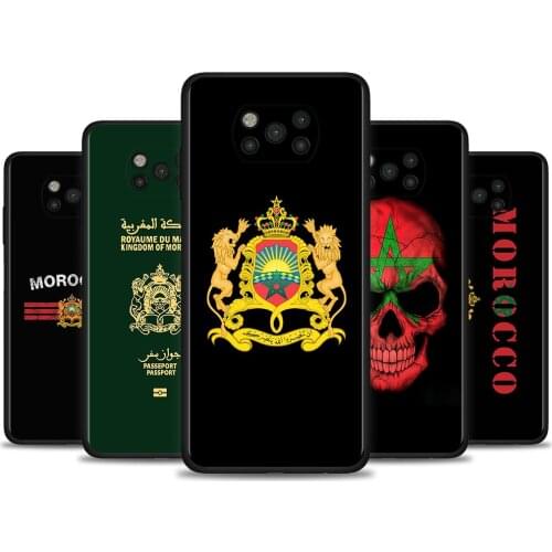 Case For Poco X3 NFC M3 Pro M3 F3 F1 Capa for Mi Note 10 Pro Lite Caso For Xiaomi CC9 Pro A3 A2 Lite Morocco Flag Passport