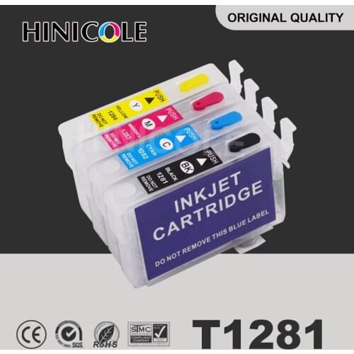 Hinicole Ink Cartridge T1281 T1282 T1283 T1284 For Epson Stylus S22 SX125 SX130 SX230 SX235W Refill Cartridges