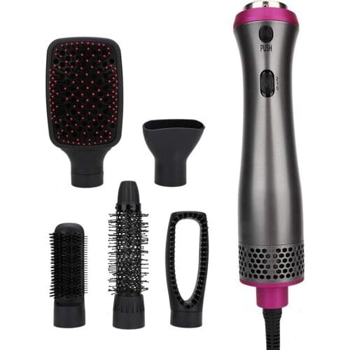Hair Dryer Hot Air Brush 5 In 1 Professional Hair Curler Hair Straightener Hot Comb Curling Iron Brush 2021 Hair Styling Tools