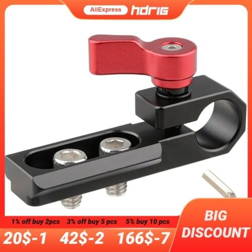 HDRIG Single 15mm Rod Clamp with NATO Rail (Red Wingnut) for Swat NATO Style Accessory GH5 Emos100
