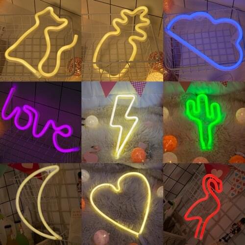 Creative LED Neon Light Sign LOVE HEART Wedding Party Decoration Neon Lamp Valentines Day Anniversary Home Decor Night Lamp Gift