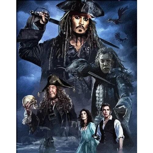 MaHuaf-A1385 Pirates of the Caribbean painting by numbers on canvas DIY digital wall movie picture for living room home decor