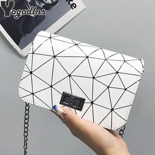 Fashion PU Leather Chain Crossbody Bags For Women Luxury Dimond Design Shoudler Bag Mini Purses And Handbags Ladies Messenger