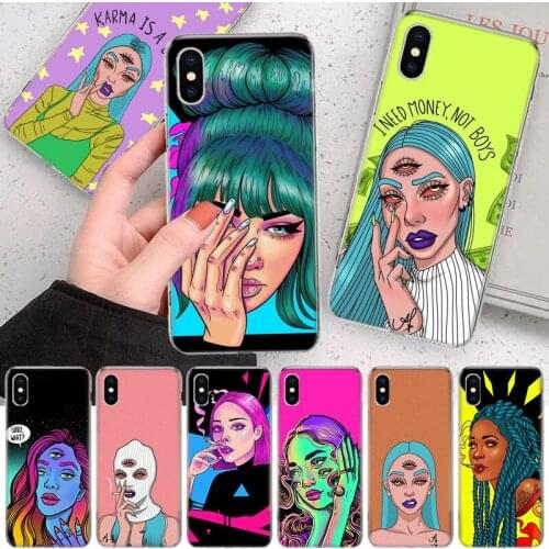 Karma Aesthetic Devil Woman Bad Girl Soft Cover Phone Case For Apple Iphone 12 11 Pro XS X Max XR 7 8 6 6S Plus 5S SE + Mini Cus