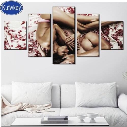 5 Pieces diamond painting Couple love, picture of rhinestone cross stitch kits diamond embroidery mosaic gay uniquely gift,New