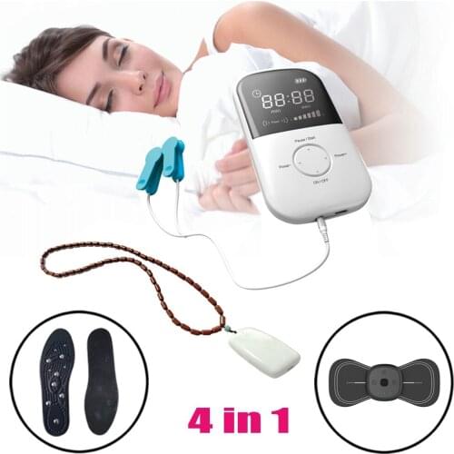 LASTEK 4 in 1 Kit Anti Depression Anxiety Migraine Headache Insomnia CES Treatment Device + Laser Acupuncture Necklace + 2 Gifts