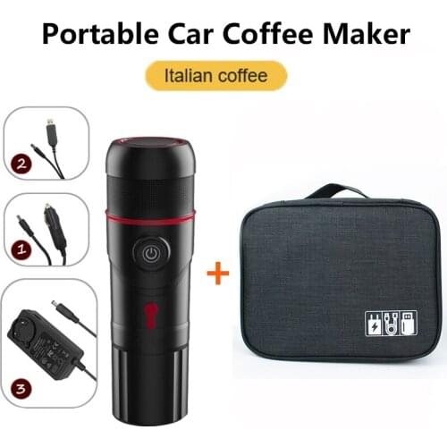 NEW-12V 220V Portable Coffee Machine, for Car Home Travel Heating Coffee Cup 3 in 1 Multi-Function Espresso Maker, EU Plug