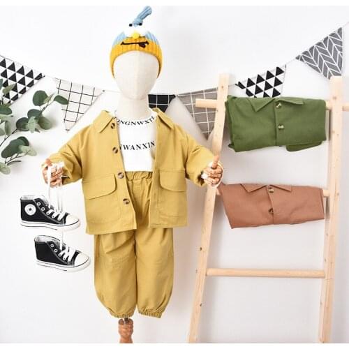 New 2020 Autumn Girl Outfits Casual Solid Color Jackets Outerwear+Pants+T shirt 3Pieces/Set Fashion Baby Girl Clothing Set