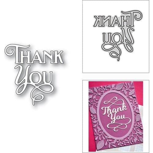 New 2021 Lacy Thank You Words Metal Cutting Dies for DIY Scrapbooking and Gift Card Making Decorative Embossing Craft No Stamps