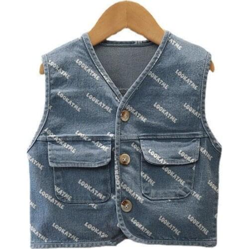 New Spring Autumn Baby Fashion Clothes Children Girls Boys Letter Vest Toddler Casual Costume Outfits Kids Cotton Clothing