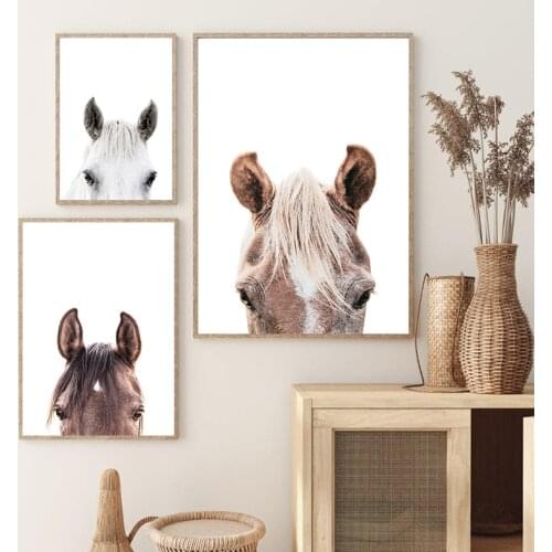 Horses Portraits Photography Poster Canvas Painting Farm Animal Horse Prints Farmhouse Wall Art Pictures Living Room Home Decor