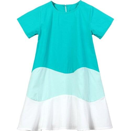 2020 Summer Kids Dresses for Girls Cotton Color Block Princess Party Frocks Elegant Children Sundress Toddler vestido boho Dress