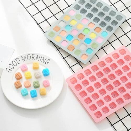 48 Letters Alphabet Silicone Chocolate Molds Handmade DIY Ice Lattice Mold Soap Kitchen Baking Tools