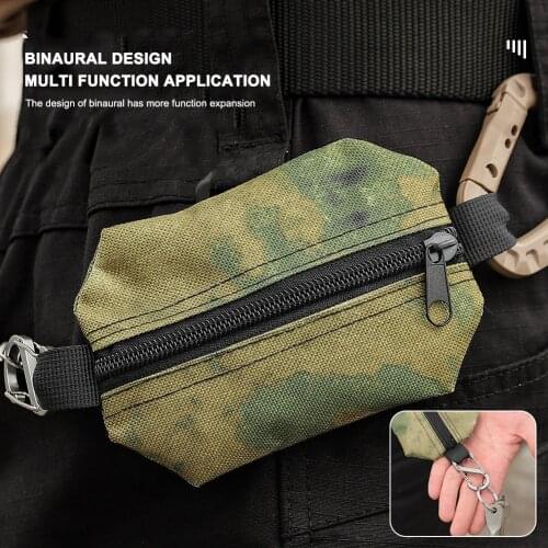 Oxford Cloth Outdoor Molle Pouch Holder Portable Travel Zipper Case Bag for Camping Hiking Hunting EDC Tool Pack Mobile Phone Wa