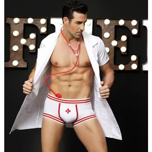 High Quality Sexy Lingerie for Men Sexy Doctor Costumes White Role-playing Costume for Party Hot Erotic Doctor Man