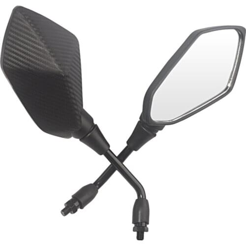 2Pcs/Pair Motorcycle Mirror Scooter E-Bike Rearview Mirrors Electrombile Back Side Convex Mirror 8mm 10mm Carbon Fiber/Black
