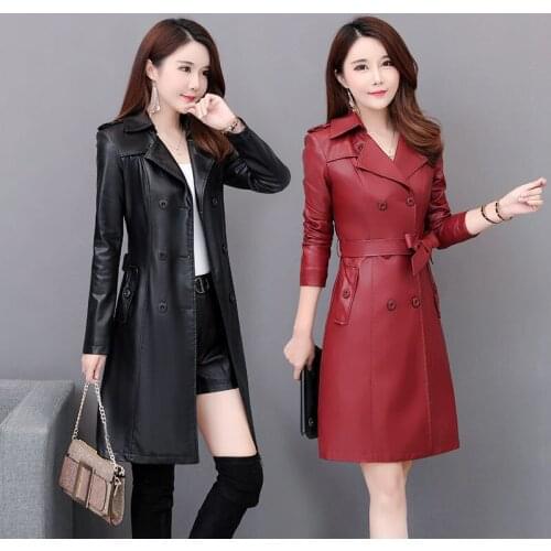 Mid-Length 2021 New Leather Jacket Women Autumn Winter Large Size 5XL Casual Coat Thickening Plus Cotton Female Jackets Outwear