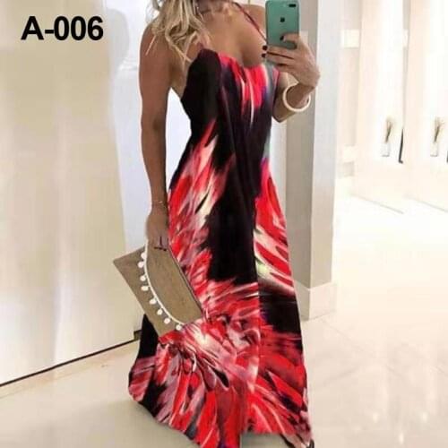 2021 Summer Sexy Deep V Neck Sleeveless Spaghetti Belt Women Maxi Dress Fashion Bohemian Tie Dye Printed Ladies Dresses