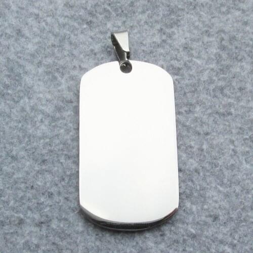 Stainless Steel Army Dog Tags Blank Military Dog Tags with Mirror Surface Suitable for Laser Engraving 10pcs/lot