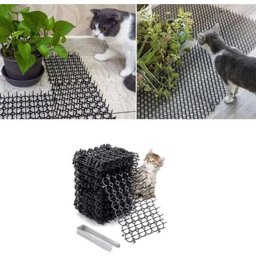 12PCS Cat Mats Anti-cat Garden Gatos Dogs Repellent Mat Prickle Strips Keep Cats Away Safe Plastic Spike Deterrent Prickle Mat