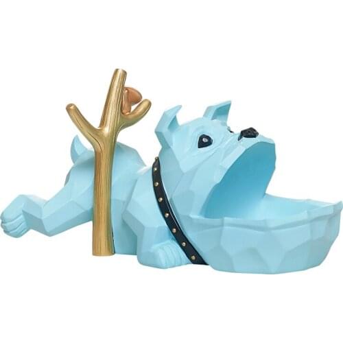 42CM GEOMETRY FRENCH BULLDOG STATUE PERSONALITY STORAGE BOX DECORATION RESIN ARTWARE SCULPTURE HOME DECORATION ACCESSORIES R2465