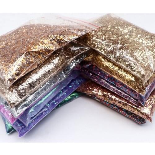 50g/Bag Nail Powder Sequin Champagne Silver Gold Mixed Purple Series Holographic Glitter Gel Polish Set for Gel Nail Decoration