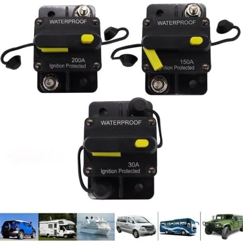 30-300A Circuit Breaker Dual Battery 12V 24V DC Fuse Manual Reset Car Circuit Breaker Car Audio In-Line Automatic Recovery