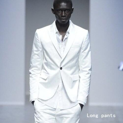 White Summer Boyfriend Men Suit with Short Pant Slim Fit 2 Piece Casual Beach Tuxedo for African Groomsmen Latest Coat Design