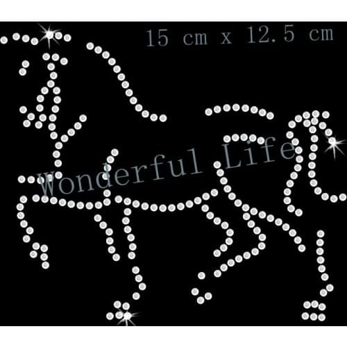 Free shipping Clear Horse Equestrian Diamante Motif Transfer Design Rhinestones