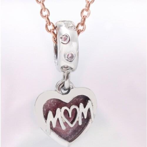 Bewill Pearl Hot Summer Mom & The Letter Carved Heart-shaped Pendant The Love Pendant Of Fashionable Mother Gift