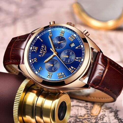 LIGE Fashion Watch Men Sport Waterproof Date Analogue Quartz Mens Watches Top Brand Luxury Business Wristwatch Relogio Masculino
