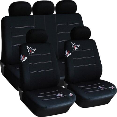 New 4/9 Pcs Butterfly Pattern Car Seat Covers compatible Fit Most Car, Truck, SUV, or Van 100% Breathable with 2 mm Composite