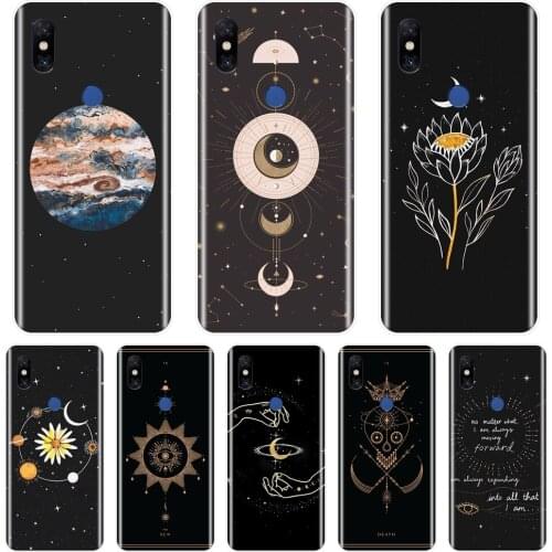 Phone Case For Xiaomi Mi Note Mix 1 2 2S 3 Silicone Black Star Space Art Flower Sun Moon Back Cover For Xiaomi Mi Max 1 2 3