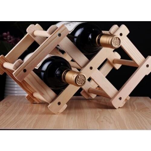 Classical 3 Bottle Wooden Folding Wine Rack Holder Wine Rack Organizer Kitchen Bar Counter Wine Stand Display Shelf