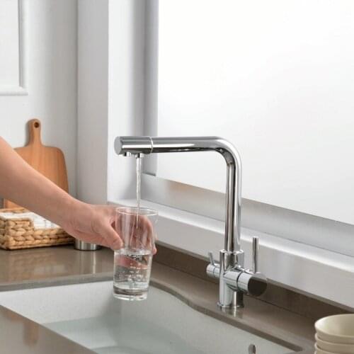 Kitchen faucet Three in one copper pure water straight drink Wash basin sink hot and cold Three-use kitchen faucet