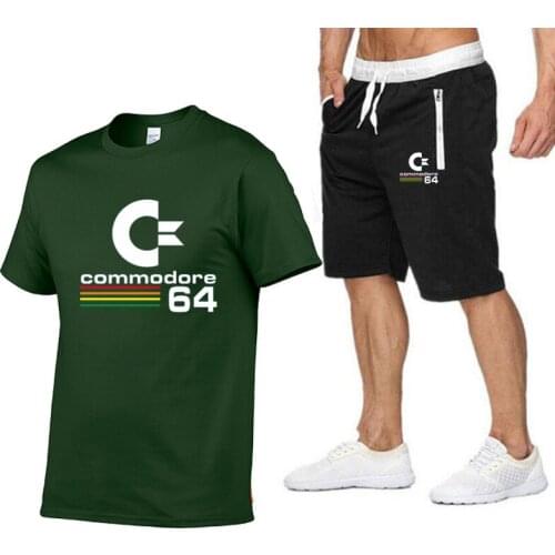2021 fashion new letter printed cotton mens T-shirt + Sports Shorts Set high quality cotton T-shirt sports running training set