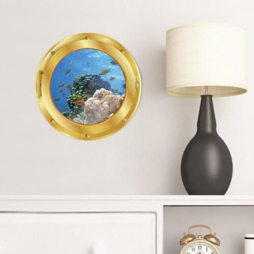 Wall Sticker Self-adhesive Decorative PVC Marine Dolphin 3D Refrigerator Decal for Home pegatinas para la pared