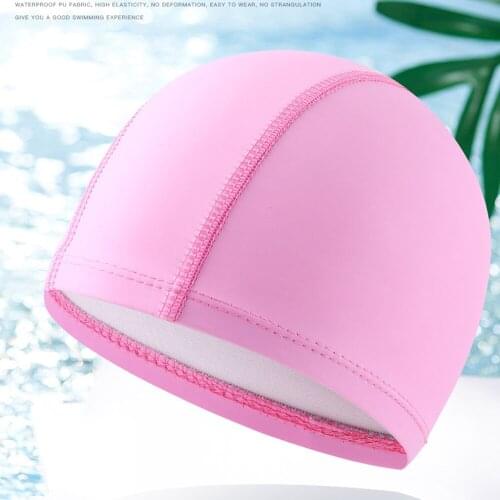 2020 New Waterproof PU Swimming Cap Solid Color Unisex Universal Beach Outdoor Swimming European And American Adult Swimming Cap